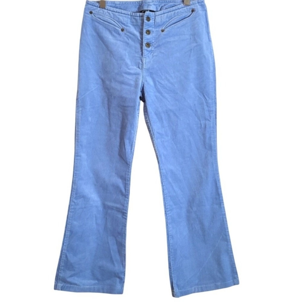 Y2K Jacob Junior Girls' Pastel‎ Blue Corduroy Boot Cut Button Fly Pants